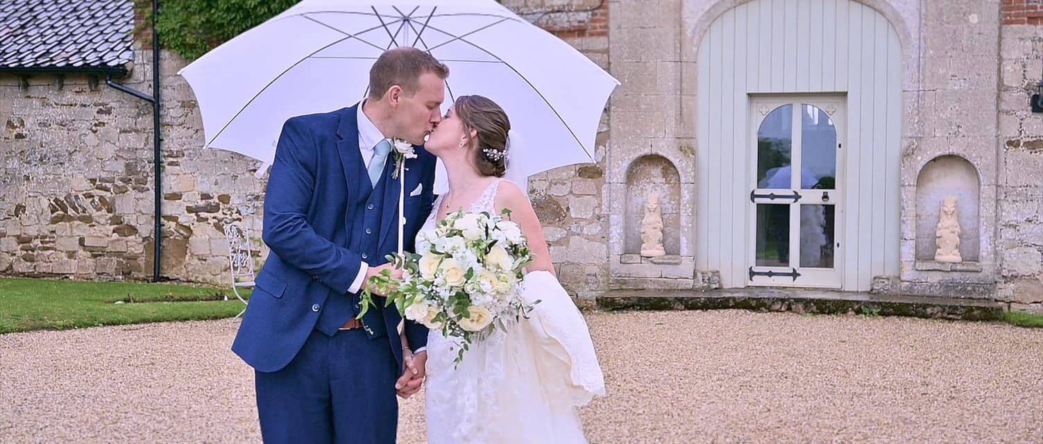 A relaxed wedding morning moment with a child peeking through a doorway